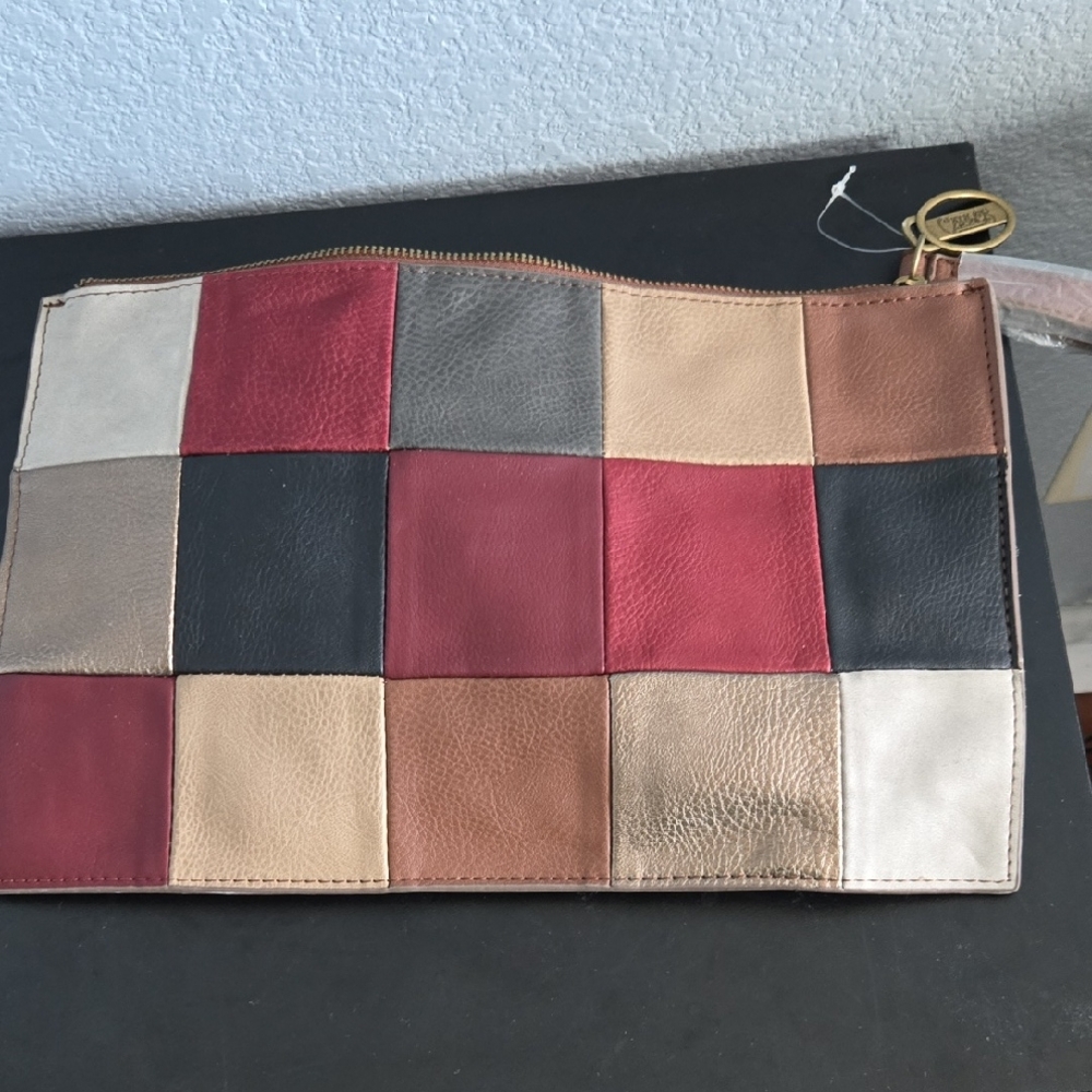 Patchwork Leather Clutch - image 1